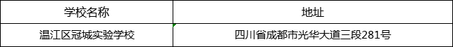 成都市溫江區(qū)冠城實驗學校地址在哪里？