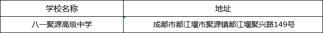 成都市八一聚源高級(jí)中學(xué)地址在哪里？