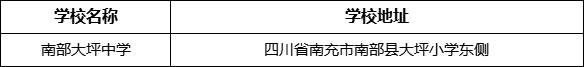 南充市南部大坪中學學校地址在哪里？