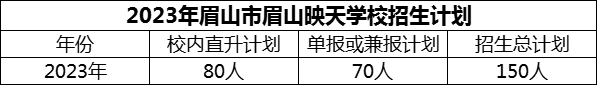 2024年眉山市眉山映天學(xué)校招生計劃是多少？