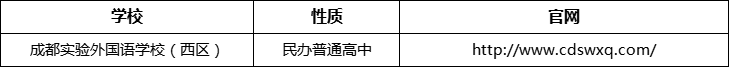 成都市成都實驗外國語學校（西區(qū)）官網、網址、官方網站
